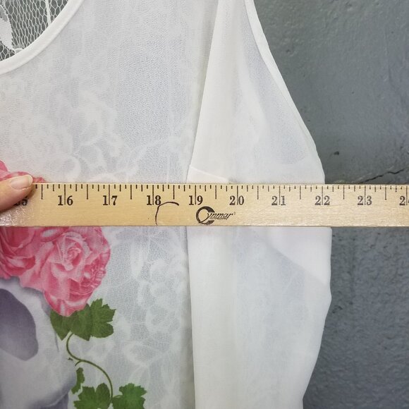 Torrid Tank Top Women XL Camisole Skull Lace Rose Butterfly Sleeveless Sheer NEW - Picture 15 of 16